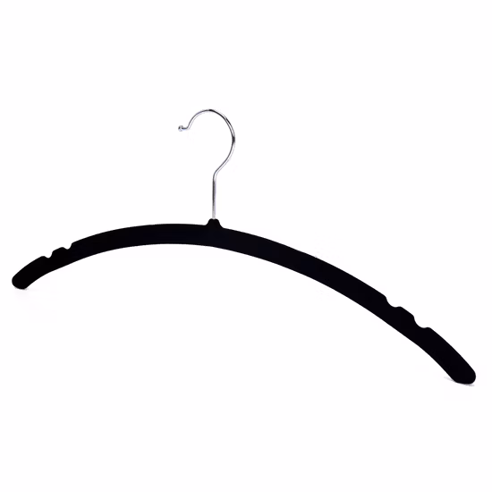Brand Black Plastic Velvet Clothes Hanger Garment Laundry Hanger