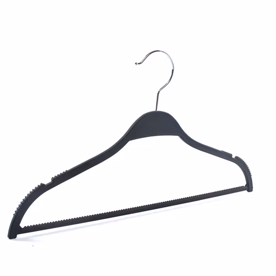Plastic Metal Hook Rack Garment Clothes Hanger for Adult Top Cloth with Anti-Slip on Shoulder