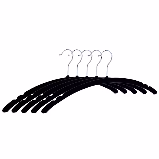 Brand Black Plastic Velvet Clothes Hanger Garment Laundry Hanger
