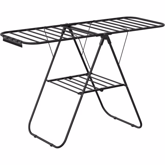 Best Cheap Cloth Drying Rack with Adjustable Clips, Factory Directly Black Plastic Skirt Hanger